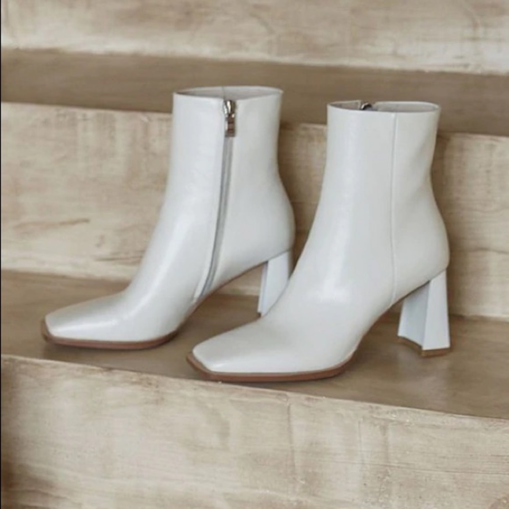 White square toe ankle boot/ booties